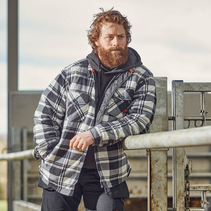Worker Padded Check Shirt Black/White
