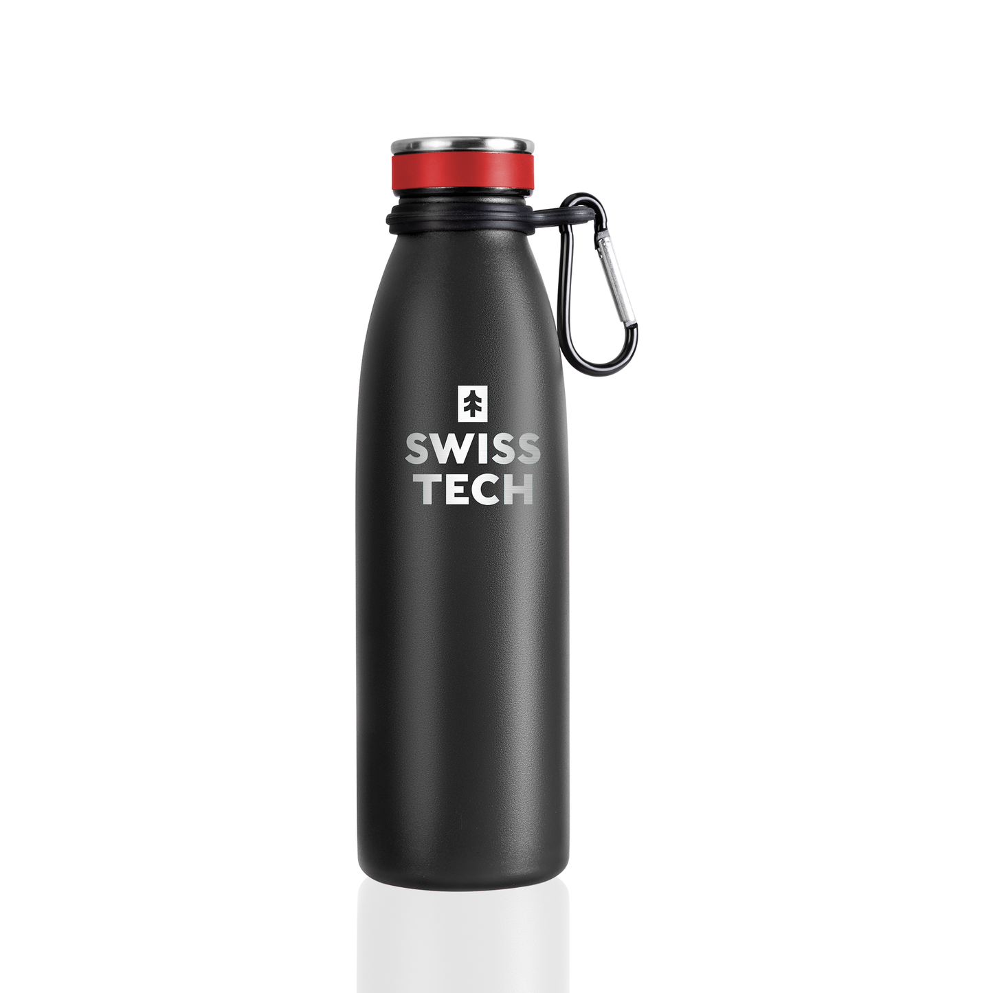 Stainless Steel Bottle 500ml/17Oz Screw Lid Black - with Sleeve