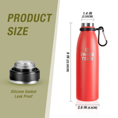 Stainless Steel Bottle 500ml with Screw Lid Red