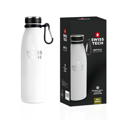 Stainless Steel Bottle 500ml with Screw Lid White