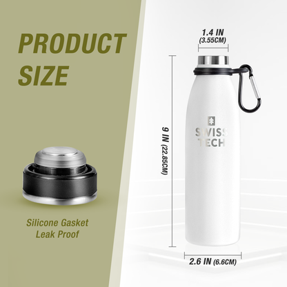 Stainless Steel Bottle 500ml with Screw Lid White