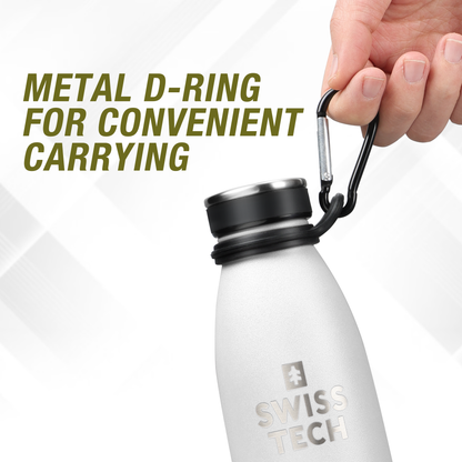 Stainless Steel Bottle 500ml with Screw Lid White
